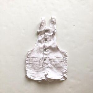 Babygap White knot straps denim shortalls  EUC 2T